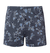 Cotton Sporty Cotton Boxers | Aqua Ink Leaves 73506-3025